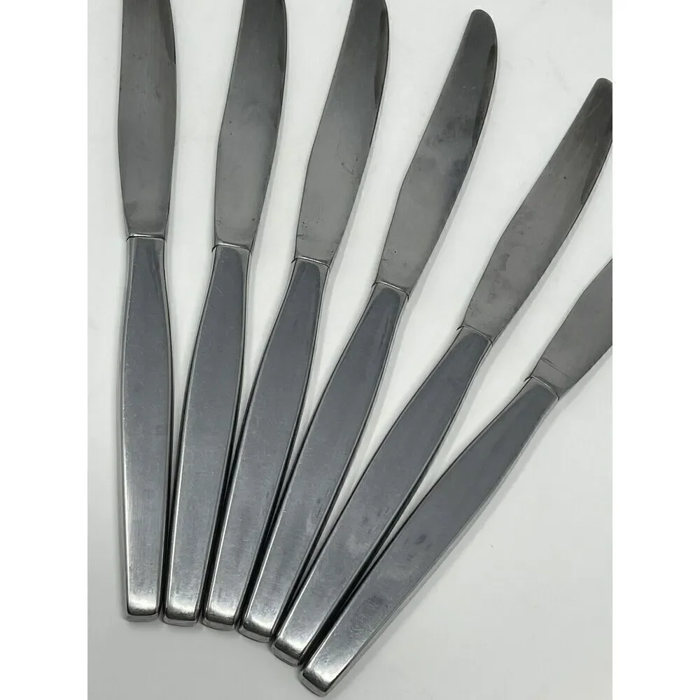 Oneida Community Stainless Frostfire Table Dinner Hollow Knives 8 3/4” Set Of 6